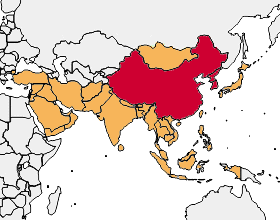 特定アジア地図